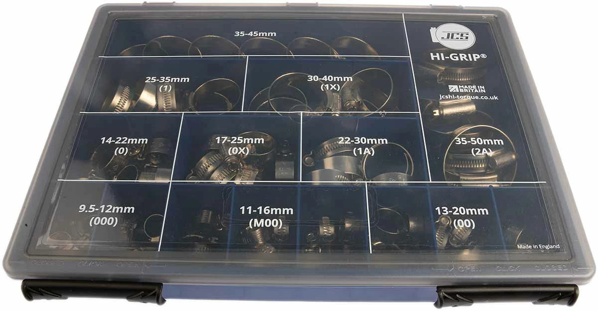 HI-GRIP Edelstahl Schlauchschellen Sortiment Schneckengewinde, Innen-Ø 35 → 50mm, Min. 9.5 → 12mm, 76 8 HI-GRIP Edelstahl Schlauchschellen Sortiment Schneckengewinde, Innen-Ø 35 → 50mm, Min. 9.5 → 12mm, 76 - Image 6