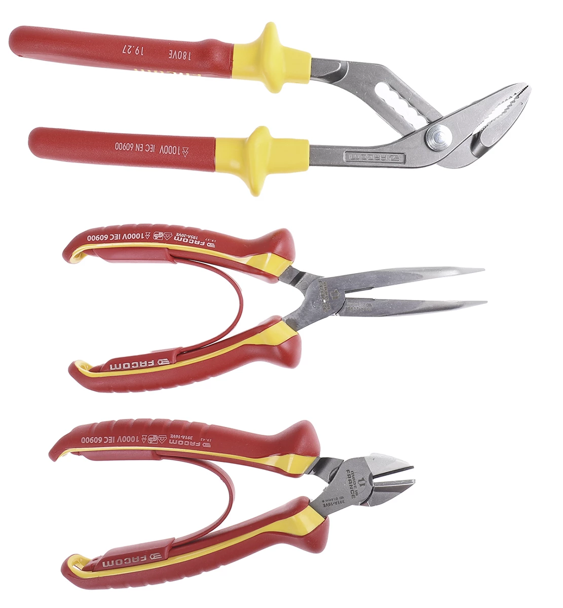 Facom Zangensatz 3 Stk. 300 Mm Seitenschneider Spitzzange, Wasserpumpenzange 3 Facom Zangensatz 3 Stk. 300 Mm Seitenschneider Spitzzange, Wasserpumpenzange