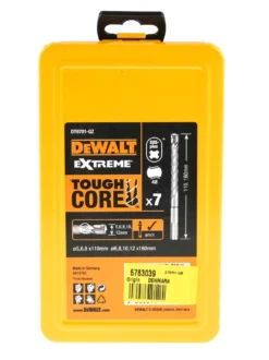 DeWALT Wolframcarbid SDS Plus-Bohrer Satz 5mm → 12mm, 7-teilig Für Mauerwerk 7 DeWALT Wolframcarbid SDS Plus-Bohrer Satz 5mm → 12mm, 7-teilig Für Mauerwerk -RS Verkäufe F6783039 03