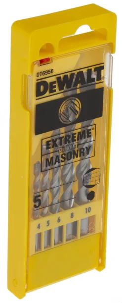 DeWALT Wolframcarbid Spiralbohrer Satz 4mm → 10mm, 5-teilig Für Mauerwerk -RS Verkäufe F8883660 03