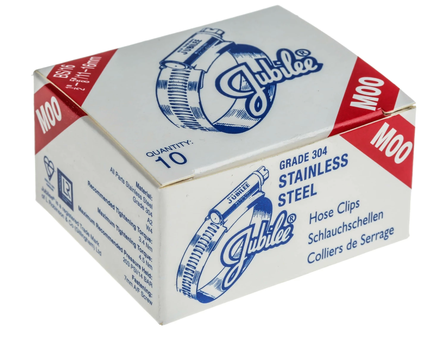 Jubilee Edelstahl Schlauchschelle A2 304 Schneckengewinde, Mit Sechskantschraube, Ø 11 → 16mm X 9.9mm 5 Jubilee Edelstahl Schlauchschelle A2 304 Schneckengewinde, Mit Sechskantschraube, Ø 11 → 16mm X 9.9mm - Image 3