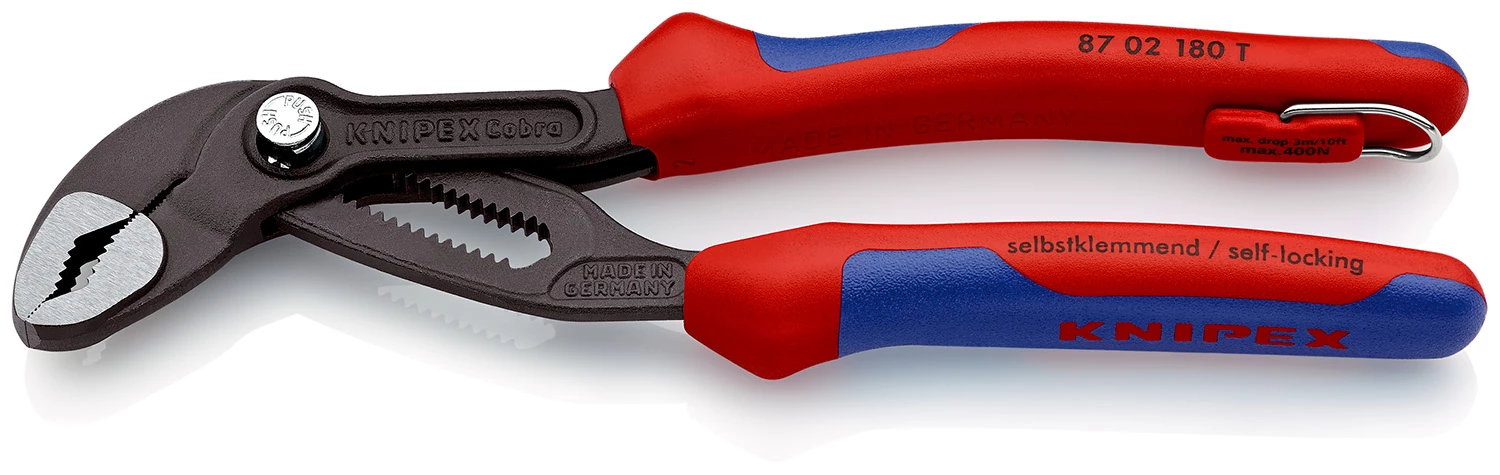 Knipex Cobra® Wasserpumpenzange / Backen 36mm, Gebogen 180 Mm, Höhensicher 3 Knipex Cobra® Wasserpumpenzange / Backen 36mm, Gebogen 180 Mm, Höhensicher