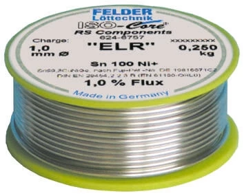 Felder Löttechnik ISO-Core ELR Lötzinn Bleifrei 99.3%Sn 0%Pb 0.7%Cu, 227°C, Ø 1mm / 250g 3 Felder Löttechnik ISO-Core ELR Lötzinn Bleifrei 99.3%Sn 0%Pb 0.7%Cu, 227°C, Ø 1mm / 250g