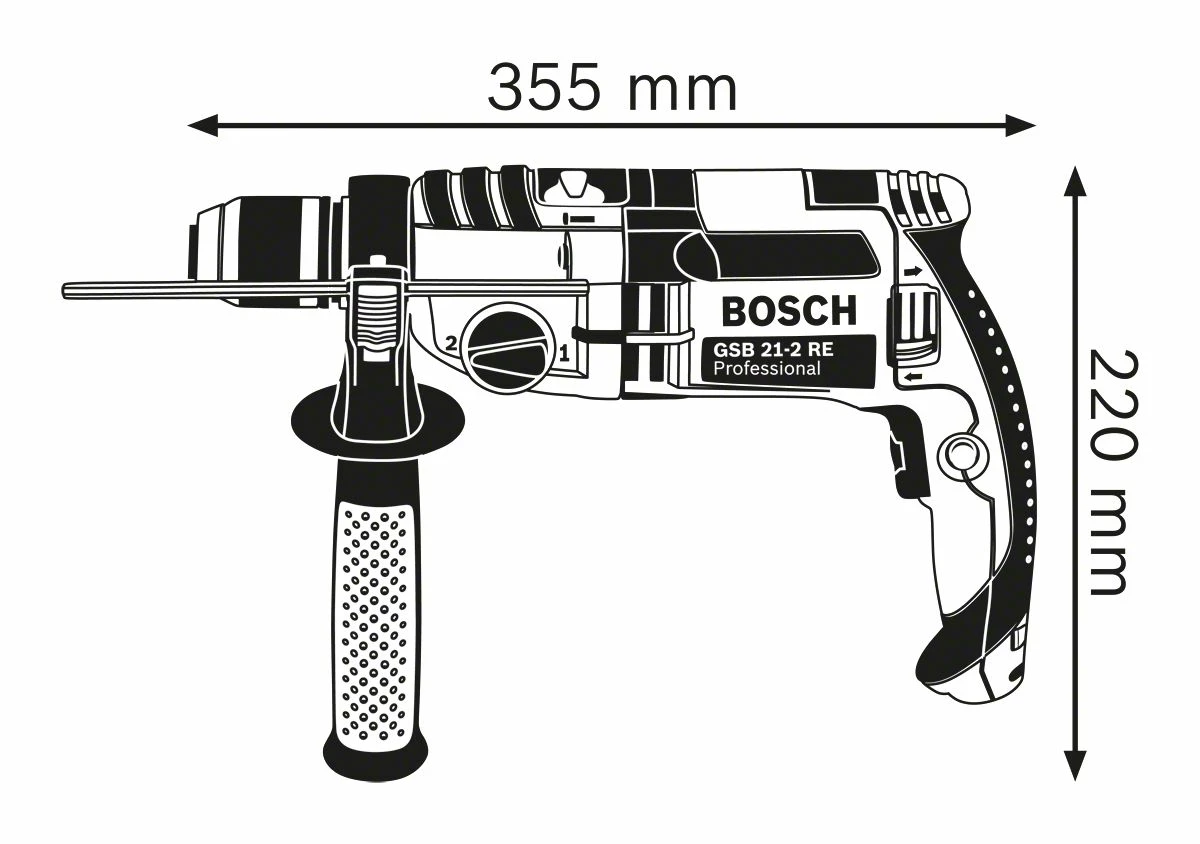 Bosch GSB 21-2 RE Netz Schlagbohrmaschine 110V Bürstenmotor 1.1kW, UK-Netzstecker 4 Bosch GSB 21-2 RE Netz Schlagbohrmaschine 110V Bürstenmotor 1.1kW, UK-Netzstecker - Image 2